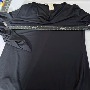 Max Studio size Med-LG black set long sleeve top pull on shirred leg pant